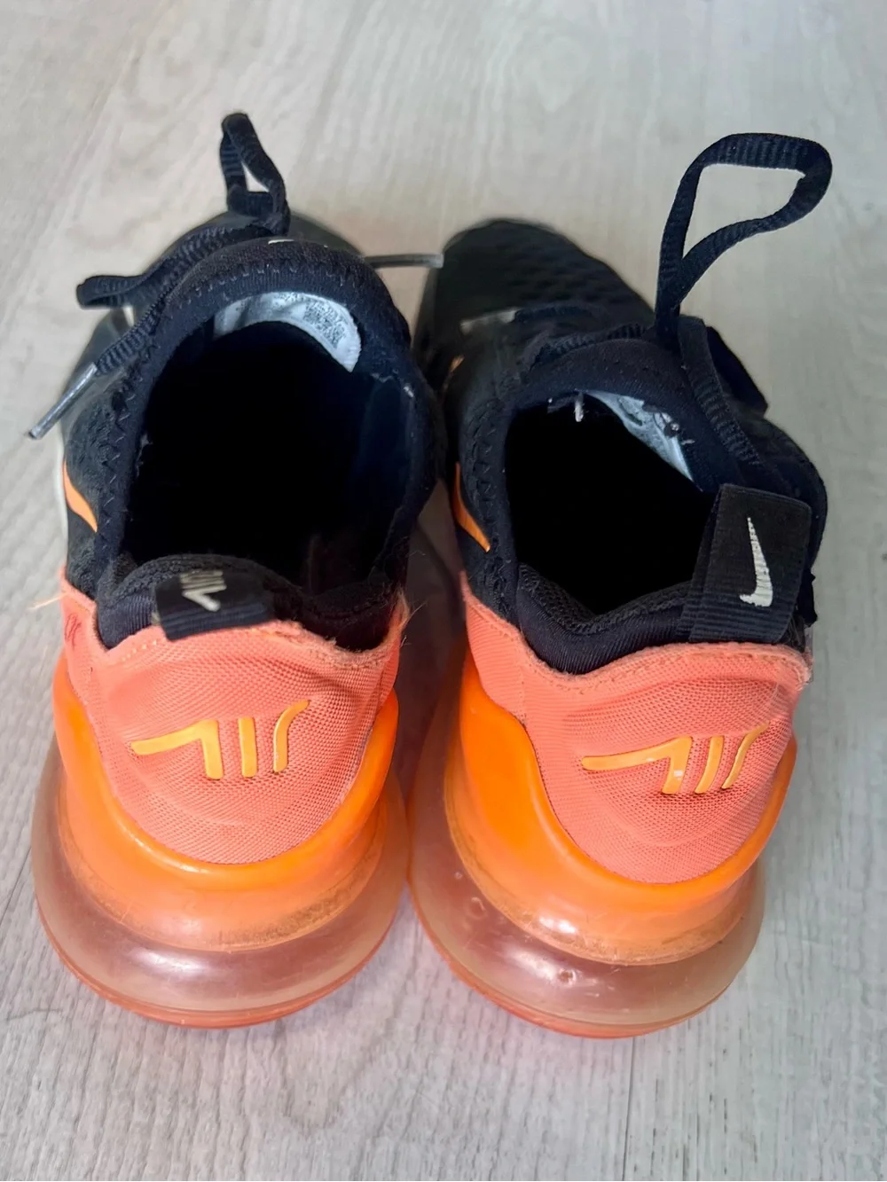 Nike Kids Black and Orange Air Max 270 Style Sneakers